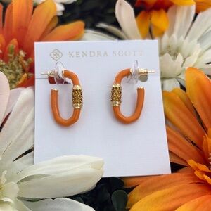 Kendra Scott Emery Enamel Orange Earrings